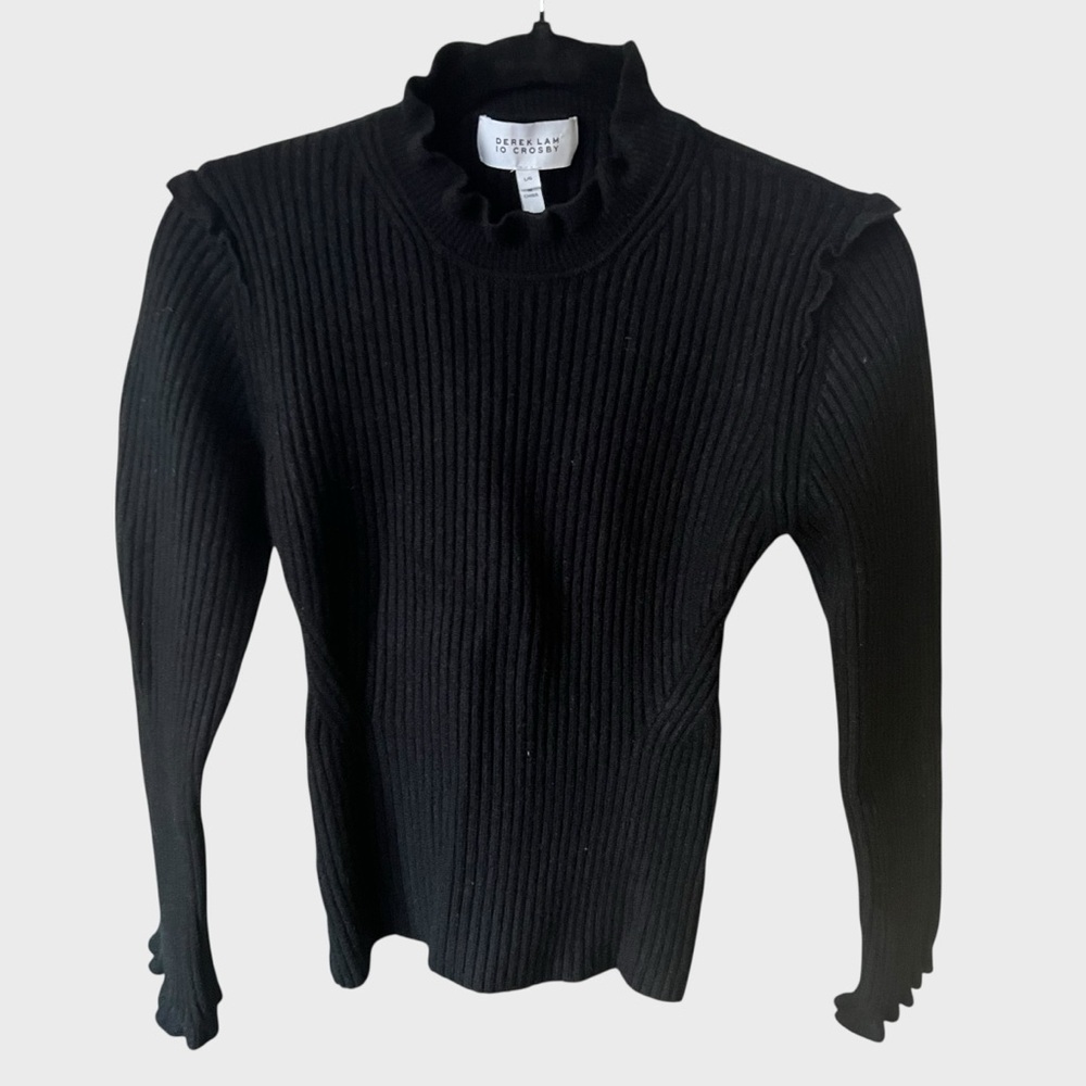 10 Crosby Derek Lam Black Ribbed Turtleneck Sweater